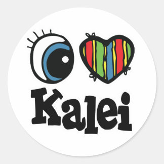 I Heart (Love) Kalei Classic Round Sticker