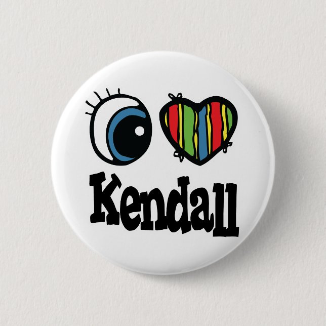 I Heart (Love) Kendall 6 Cm Round Badge (Front)