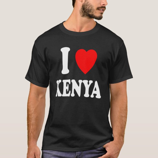 I Heart Love Kenya Travel Tourism Home Vacation T-Shirt (Front)