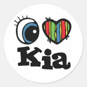 I Heart (Love) Kia Classic Round Sticker