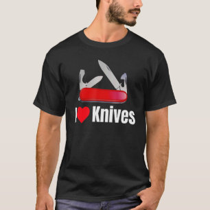 I Heart Love Knives Pocket Knife Multi T-Shirt