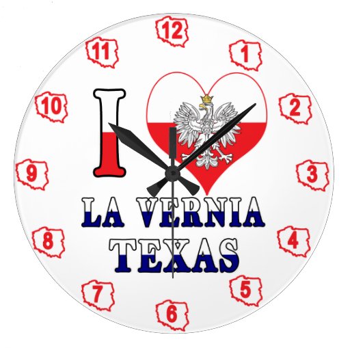 Image of I Heart Love La Vernia Texas Large Clock