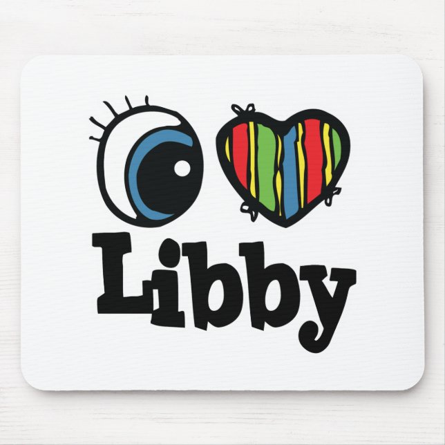 I Heart (Love) Libby Mouse Mat (Front)