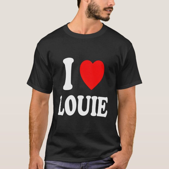 I Heart (Love) Louie Cute Matching Couple Spouse M T-Shirt (Front)