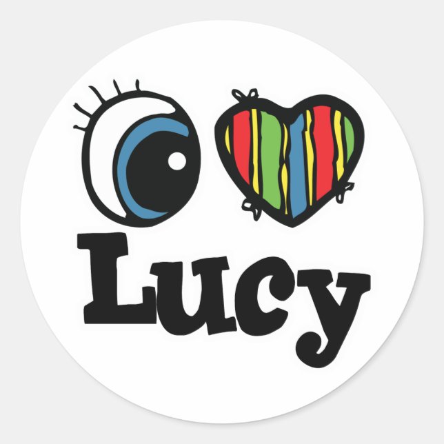 I Heart (Love) Lucy Classic Round Sticker (Front)