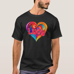 I Heart Love Lucy First Name Colorful Named  T-Shirt