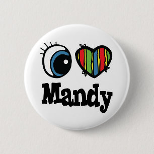 I Heart (Love) Mandy 6 Cm Round Badge
