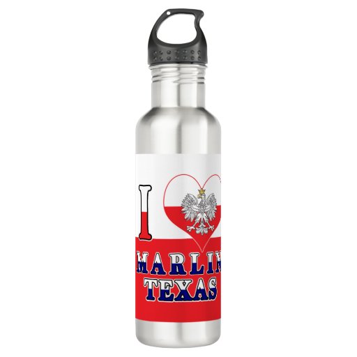 Image of I Heart Love Marlin Texas 710 Ml Water Bottle