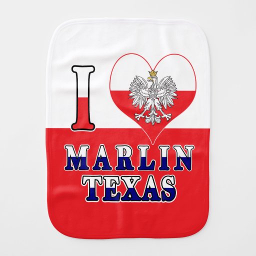 Image of I Heart Love Marlin Texas Burp Cloth