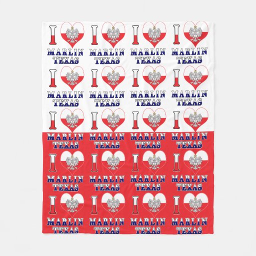 Image of I Heart Love Marlin Texas Fleece Blanket