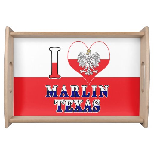 Image of I Heart Love Marlin Texas Serving Tray