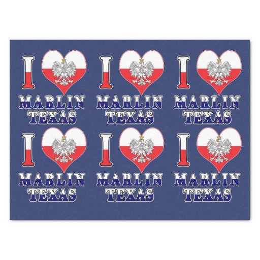 Image of I Heart Love Marlin Texas Tissue Paper