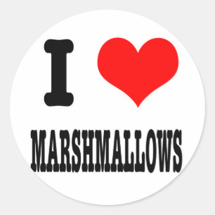 I HEART (LOVE) marshmallows Classic Round Sticker