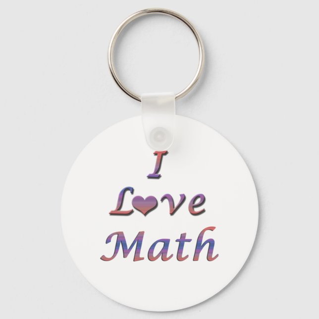 I Heart (Love) Math Key Ring (Front)