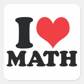 I Heart / love math Square Sticker