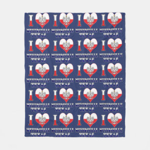 I Heart Love Meyersville Texas Fleece Blanket