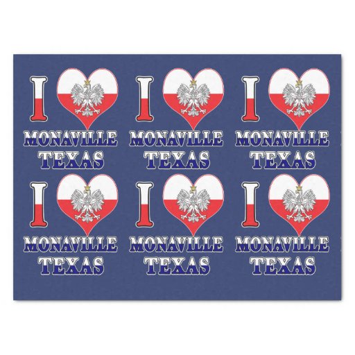 Image of I Heart Love Monaville Texas Tissue Paper