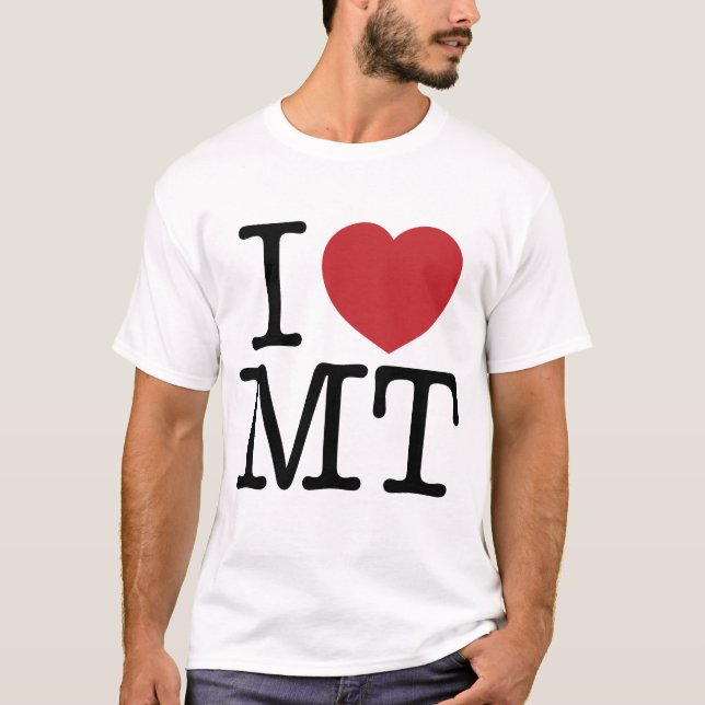 I Heart Love Montana MT State Tee Shirts (Front)