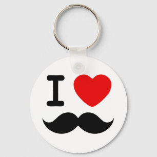 I heart / Love Moustaches / Moustaches Key Ring