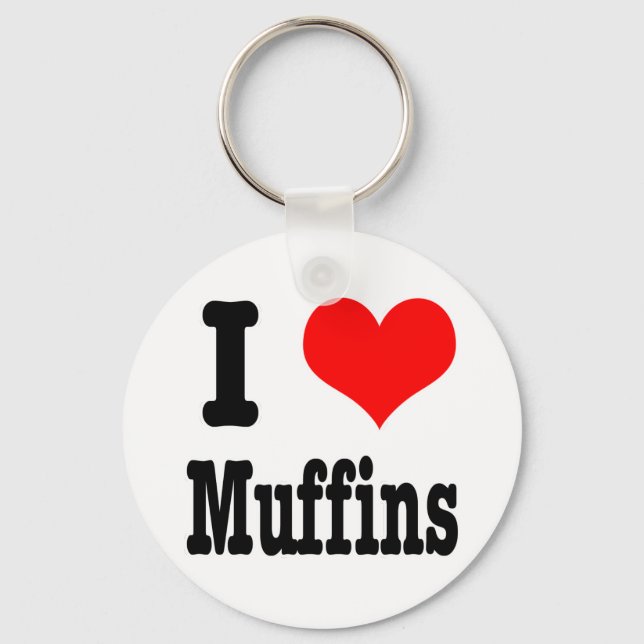 I HEART (LOVE) muffins Key Ring (Front)