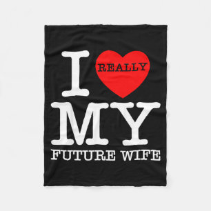 I Heart Love My Future Wife Marriage Fiance Groom Fleece Blanket