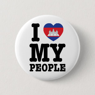 I Heart (Love) My Khmer People 6 Cm Round Badge