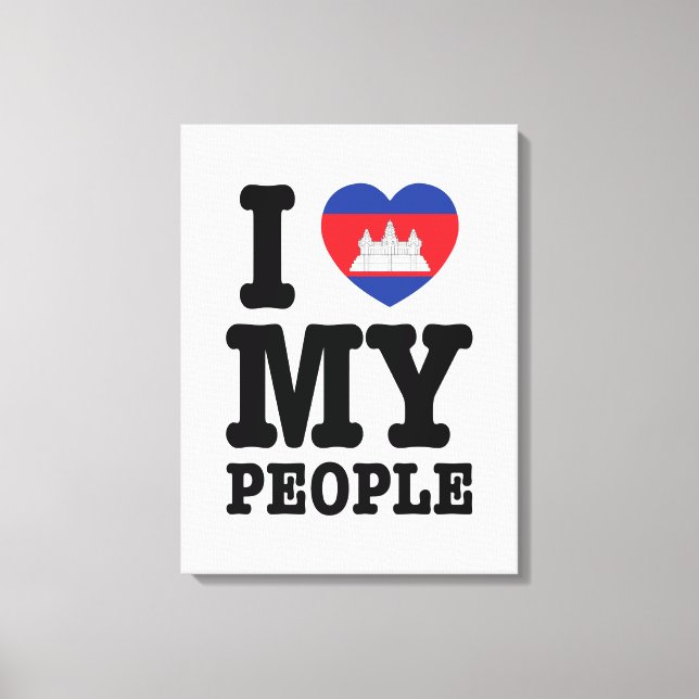 I Heart (Love) My Khmer People Canvas Print (Front)