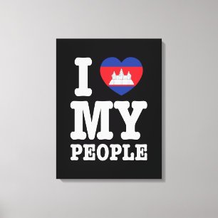 I Heart (Love) My Khmer People Canvas Print