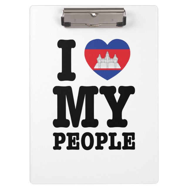 I Heart (Love) My Khmer People Clipboard (Front)