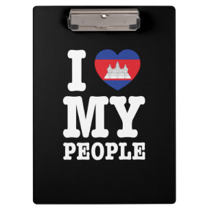 I Heart (Love) My Khmer People Clipboard