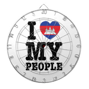 I Heart (Love) My Khmer People Dartboard