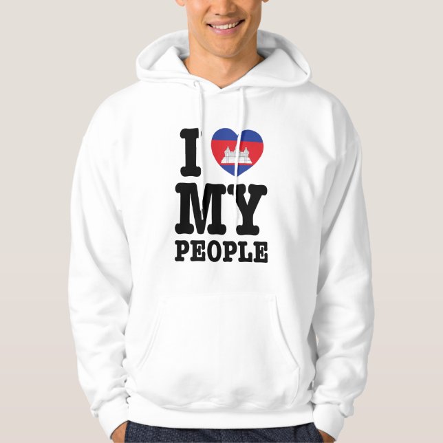 I Heart (Love) My Khmer People Hoodie (Front)