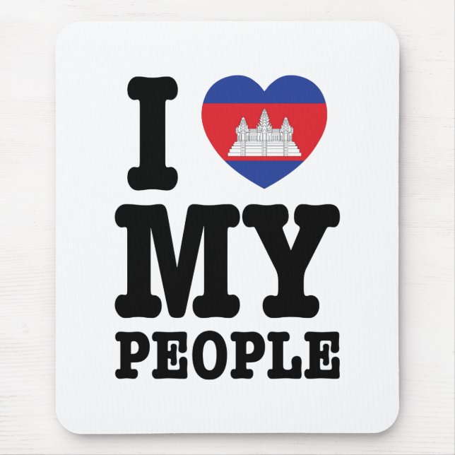 I Heart (Love) My Khmer People Mouse Mat (Front)