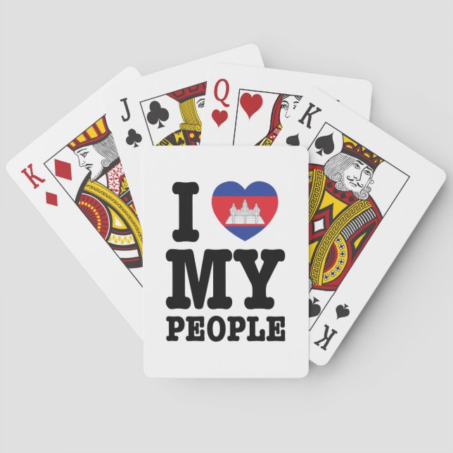 I Heart (Love) My Khmer People Playing Cards (Back)