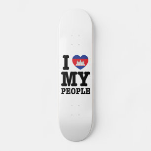 I Heart (Love) My Khmer People Skateboard