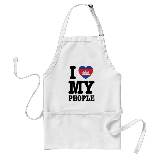 I Heart (Love) My Khmer People Standard Apron (Front)