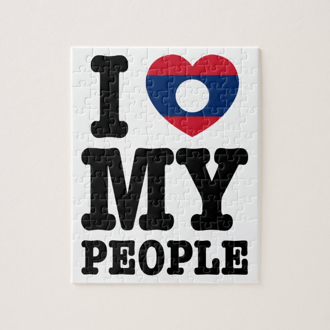 I Heart (Love) My Lao People Jigsaw Puzzle (Vertical)