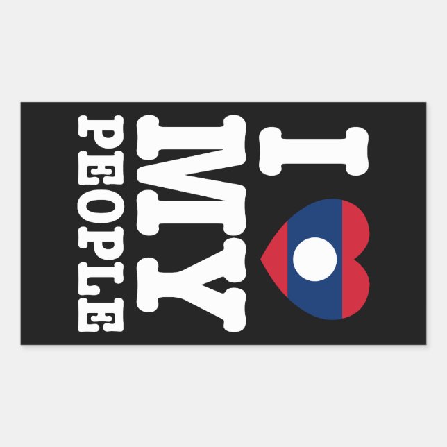 I Heart (Love) My Lao People Rectangular Sticker (Front)