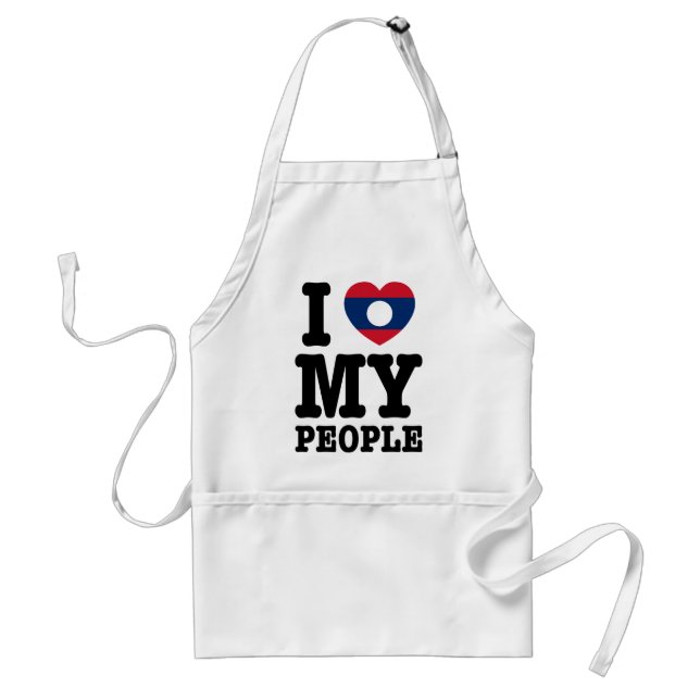 I Heart (Love) My Lao People Standard Apron (Front)