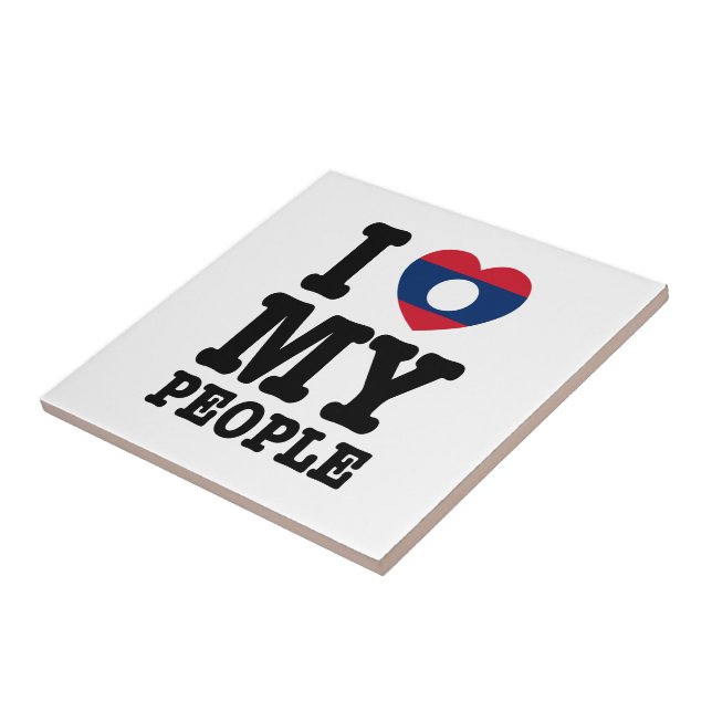 I Heart (Love) My Lao People Tile (Side)