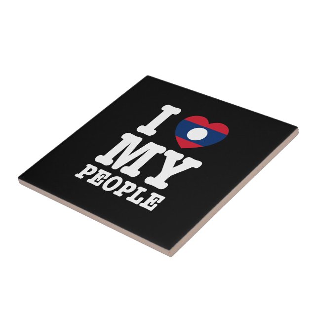 I Heart (Love) My Lao People Tile (Side)