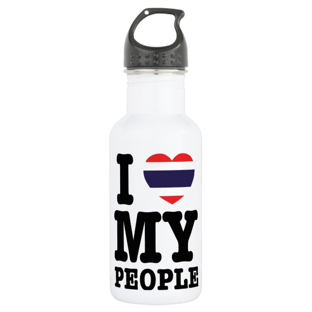 I Heart (Love) My Thai People 532 Ml Water Bottle (Front)