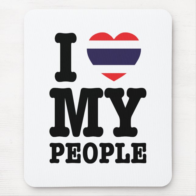 I Heart (Love) My Thai People Mouse Mat (Front)