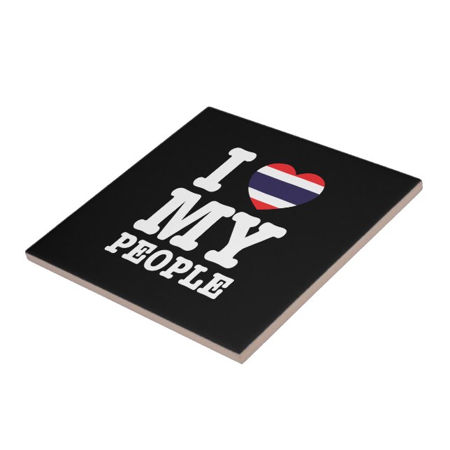 I Heart (Love) My Thai People Tile (Side)
