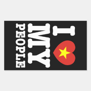 I Heart (Love) My Viet People Rectangular Sticker