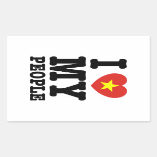 I Heart (Love) My Viet People Rectangular Sticker