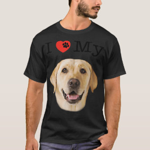 I Heart Love My Yellow Lab Portrait of Labrador Fa T-Shirt