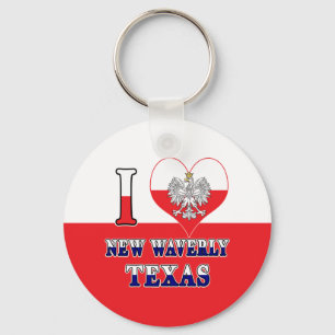I Heart Love New Waverly Texas Key Ring