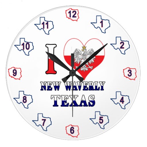 Image of I Heart Love New Waverly Texas Large Clock