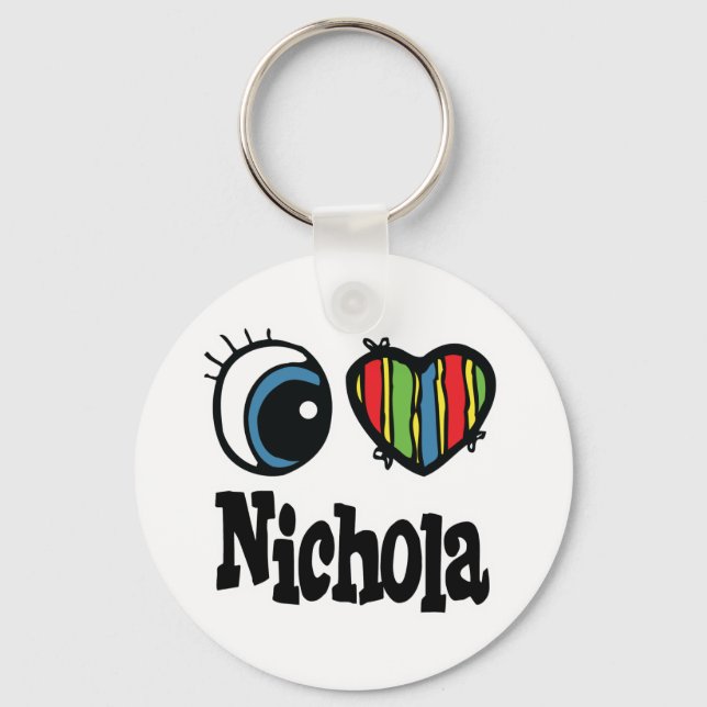 I Heart (Love) Nichola Key Ring (Front)